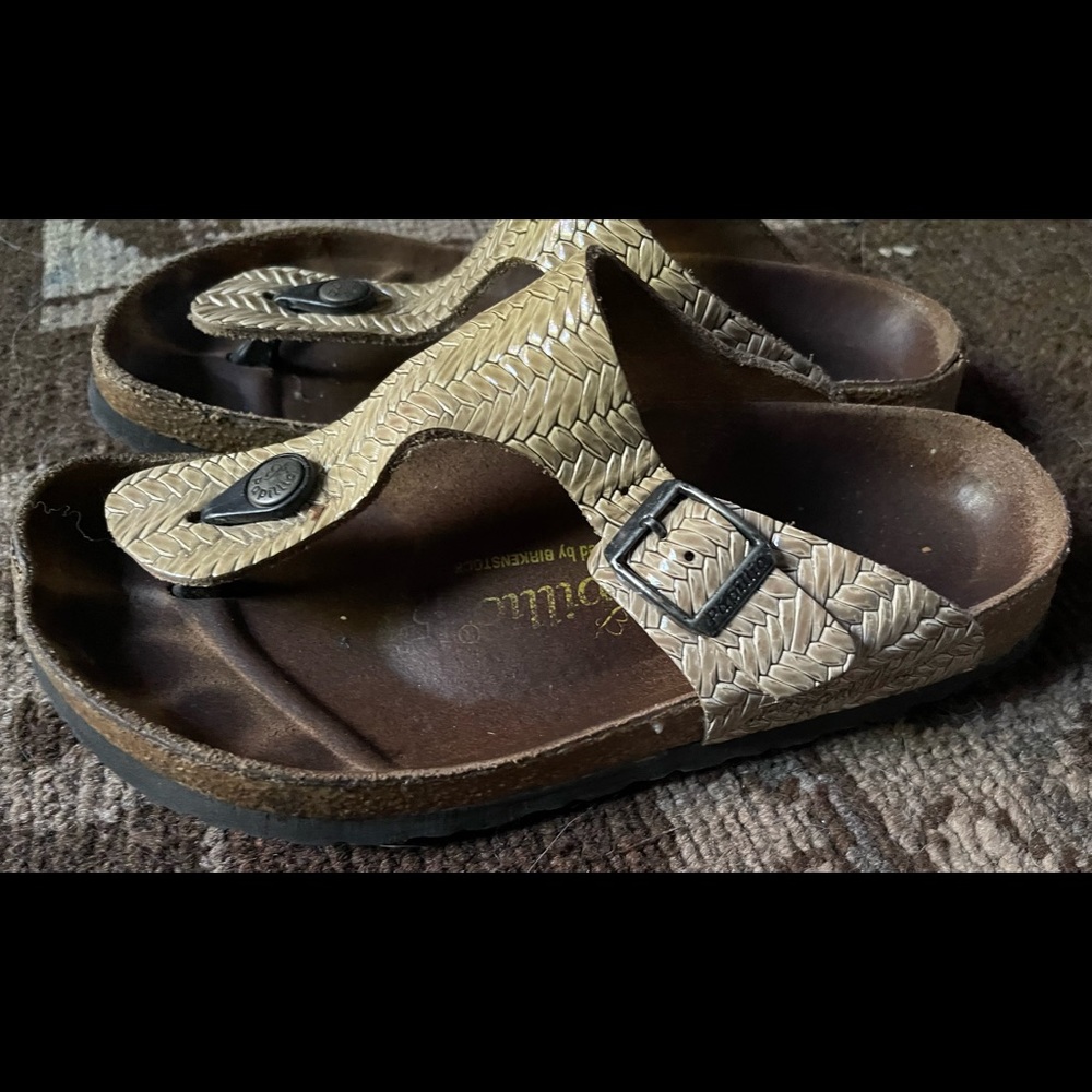 Papillio Birkenstock Weave Leather Thong Sandals Size 36